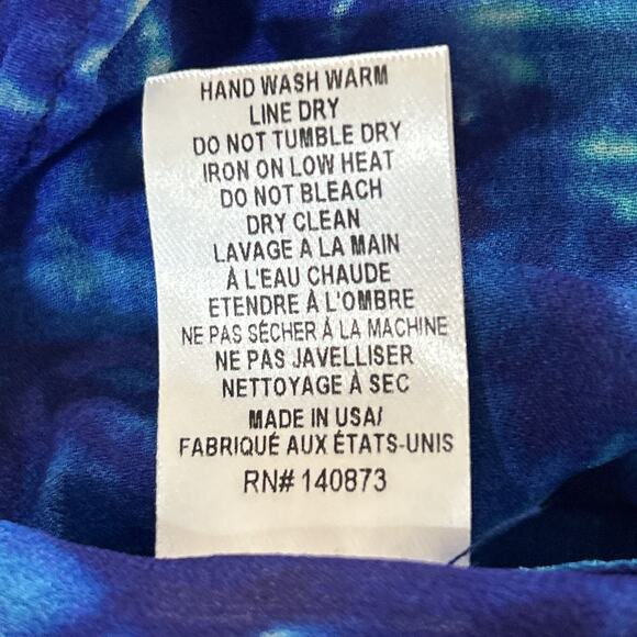 LoveShackFancy Maxi Fairy Slip Dress O/S Blue Backless Tie Dye Sheer Ethereal - Picture 16 of 16